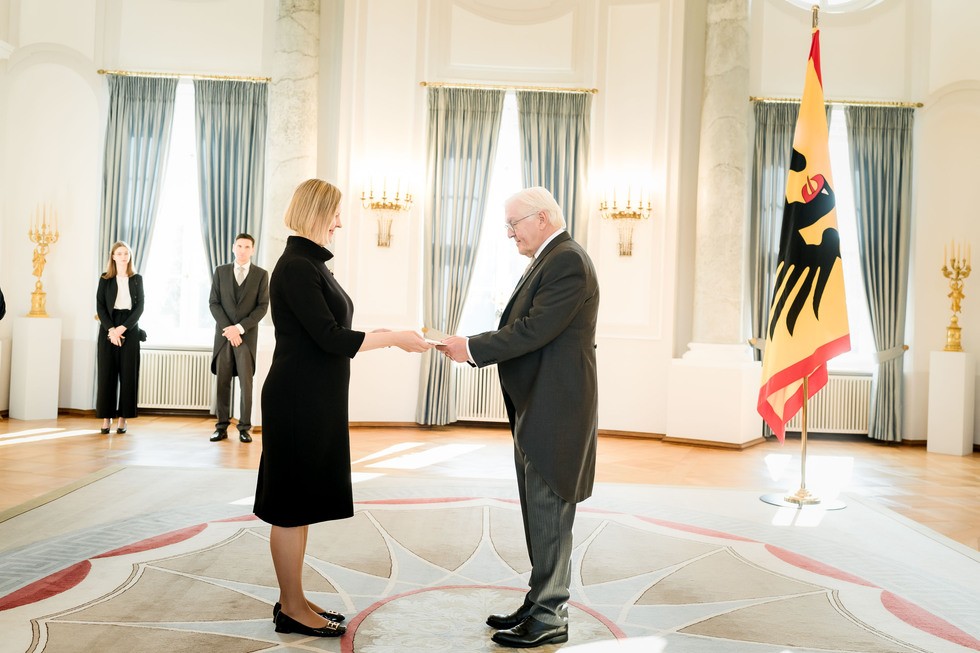 Eesti suursaadik Marika Linntam andis üle volikirja Saksamaa presidendile Frank-Walter Steinmeierile